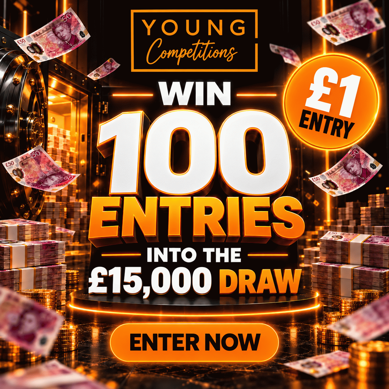 £1 Mini Draw - 100 Entries to £15K