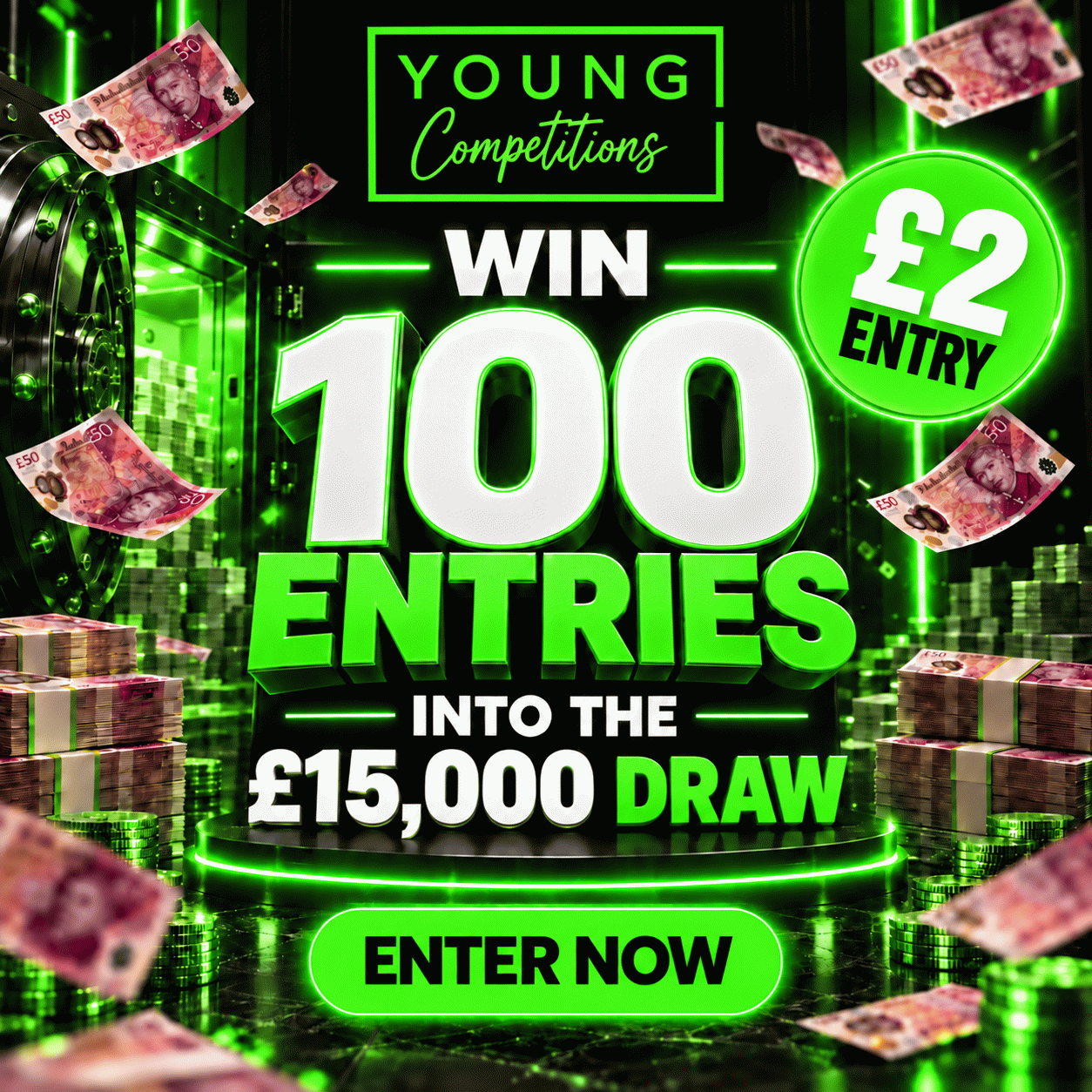 £2 Mini Draw - 100 Entries to £15K