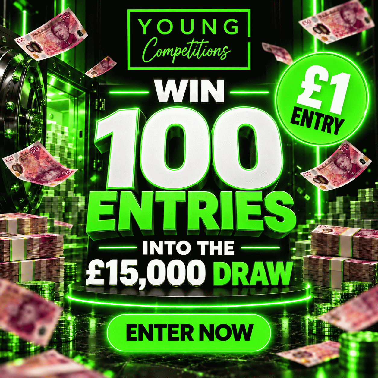 £1 Mini Draw - 100 Entries to £15K